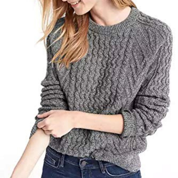 marled cable knit sweater